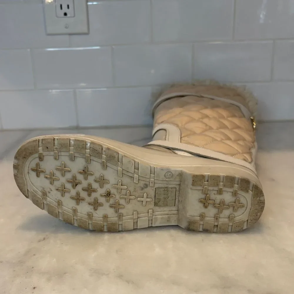 Michael Kors Boots Fulton Harness Quilted Tall Fur Lined Rainboots Winter Size 6 - Picture 15 of 17